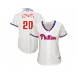 Women's Philadelphia Phillies #20 Mike Schmidt Cream Alternate Stitched MLB Jersey