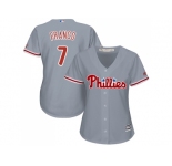 Women's Philadelphia Phillies #7 Maikel Franco Grey Road Stitched MLB Jersey