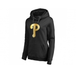 Women's Philadelphia Phillies Gold Collection Pullover Hoodie Black