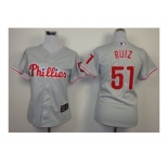 women mlb jerseys philadelphia phillies #51 ruiz grey