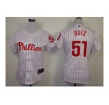 women mlb jerseys philadelphia phillies #51 ruiz white[red strip]
