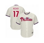 Youth Majestic Philadelphia Phillies #17 Pat Neshek Replica Cream Alternate Cool Base MLB Jersey