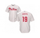 Youth Majestic Philadelphia Phillies #19 Tommy Joseph Authentic White Red Strip Home Cool Base MLB Jersey