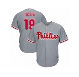 Youth Majestic Philadelphia Phillies #19 Tommy Joseph Replica Grey Road Cool Base MLB Jersey