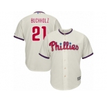 Youth Majestic Philadelphia Phillies #21 Clay Buchholz Replica Cream Alternate Cool Base MLB Jersey