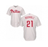 Youth Majestic Philadelphia Phillies #21 Clay Buchholz Replica White Red Strip Home Cool Base MLB Jersey