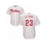 Youth Majestic Philadelphia Phillies #23 Aaron Altherr Authentic White Red Strip Home Cool Base MLB Jersey