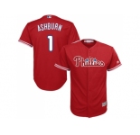 Youth Philadelphia Phillies #1 Richie Ashburn Red Cool Base Stitched MLB Jersey