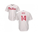 Youth Philadelphia Phillies #14 Pete Rose White(Red Strip) Cool Base Stitched MLB Jersey