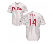 Youth Philadelphia Phillies #14 Pete Rose White(Red Strip) Cool Base Stitched MLB Jersey