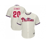 Youth Philadelphia Phillies #20 Mike Schmidt Cream Cool Base Stitched MLB Jersey