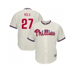 Youth Philadelphia Phillies #27 Aaron Nola Cream Cool Base Stitched MLB Jersey