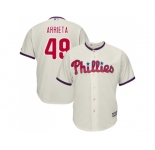 Youth Philadelphia Phillies #49 Jake Arrieta Cream Cool Base Stitched MLB Jersey