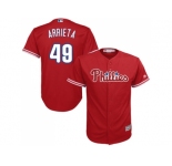 Youth Philadelphia Phillies #49 Jake Arrieta Red Cool Base Stitched MLB Jersey