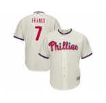 Youth Philadelphia Phillies #7 Maikel Franco Cream Cool Base Stitched MLB Jersey