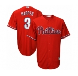 Youth Philadelphia Phillies Bryce Harper Majestic Scarlet Cool Base Replica Player Jersey