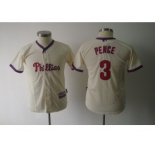 youth mlb philadelphia phillies #3 pence Cream
