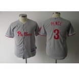 youth mlb philadelphia phillies #3 pence gray