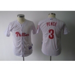 youth mlb philadelphia phillies #3 pence white[red strip]