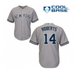 Youth Majestic New York Yankees #14 Brian Roberts Authentic Grey Road MLB Jersey