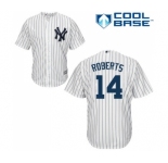 Youth Majestic New York Yankees #14 Brian Roberts Authentic White Home MLB Jersey