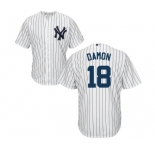 Youth Majestic New York Yankees #18 Johnny Damon Authentic White Home MLB Jersey