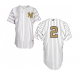 Youth Majestic New York Yankees #2 Derek Jeter Authentic White Fashion Gold MLB Jersey