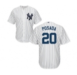 Youth Majestic New York Yankees #20 Jorge Posada Authentic White Home MLB Jersey
