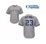 Youth Majestic New York Yankees #23 Don Mattingly Replica Grey Road MLB Jersey