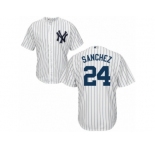 Youth Majestic New York Yankees #24 Gary Sanchez Replica White Home MLB Jersey