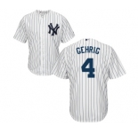Youth Majestic New York Yankees #4 Lou Gehrig Authentic White Home MLB Jersey