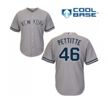 Youth Majestic New York Yankees #46 Andy Pettitte Authentic Grey Road MLB Jersey