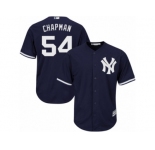 Youth Majestic New York Yankees #54 Aroldis Chapman Authentic Navy Blue Alternate MLB Jersey