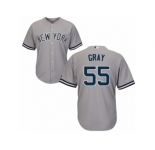 Youth Majestic New York Yankees #55 Sonny Gray Replica Grey Road MLB Jersey