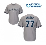 Youth Majestic New York Yankees #77 Clint Frazier Authentic Grey Road MLB Jersey