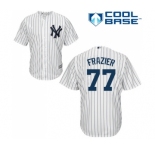 Youth Majestic New York Yankees #77 Clint Frazier Authentic White Home MLB Jersey