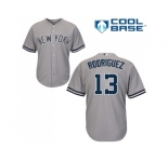 Youth New York Yankees #13 Alex Rodriguez Stitched Grey MLB Jersey