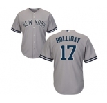 Youth New York Yankees #17 Matt Holliday Authentic Grey Road Baseball Jersey
