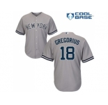 Youth New York Yankees #18 Didi Gregorius Grey Cool Base Stitched Baseball Jersey