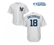 Youth New York Yankees #18 Didi Gregorius White Cool Base Stitched Baseball Jersey