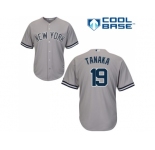 Youth New York Yankees #19 Masahiro Tanaka Grey Cool Base Stitched MLB Jersey