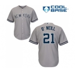 Youth New York Yankees #21 Paul O'Neill Authentic Grey Road Baseball Jersey