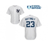 Youth New York Yankees #23 Don Mattingly White Cool Base Stitched MLB Jersey