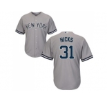 Youth New York Yankees #31 Aaron Hicks Grey Cool Base Stitched MLB Jersey