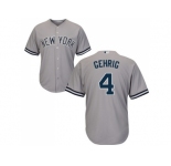 Youth New York Yankees #4 Lou Gehrig Grey Cool Base Stitched MLB Jersey