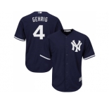 Youth New York Yankees #4 Lou Gehrig Navy blue Cool Base Stitched MLB Jersey