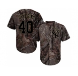 Youth New York Yankees #40 Luis Severino Camo Realtree Collection Cool Base Stitched MLB Jersey