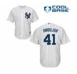 Youth New York Yankees #41 Miguel Andujar Authentic White Home Baseball Jersey
