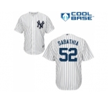 Youth New York Yankees #52 C.C. Sabathia Stitched White MLB Jersey