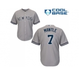 Youth New York Yankees #7 Mickey Mantle Stitched Grey MLB Jersey
